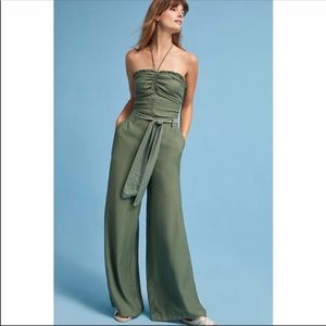 Anthropologie olive green wide leg pants